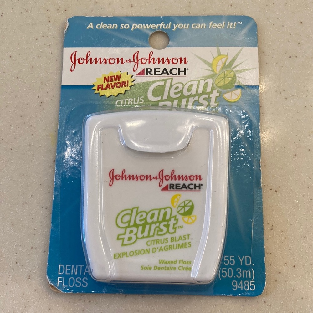 New Johnson & Johnson Reach Clean Burst Citrus Blast waxed dental floss